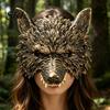 Wolf Costume Mask 3D Head Mask, High Elastic Lightweight Comfortable Werewolf Realistic with Adjustable Strap for Halloween Cosplay Party Photo Props
