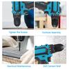21V Cordless Electric Impact Drill Screwdriver 3 Functions Power Tools Lithium Battery Hand Drill with Box + Drill Bit Set