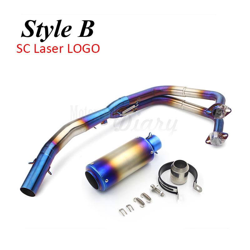 Slip On For Kawasaki Ninja400 Z400 EX400 Ninja 400 Motorcycle Exhaust Escape Moto Modified Racing Elbow Front Connect Link Pipe