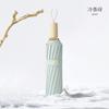 New Vinyl Macaron Solid Color 16 Bone Sunscreen Umbrella Solid Wood Handle Small Clear Sunscreen Umbrella