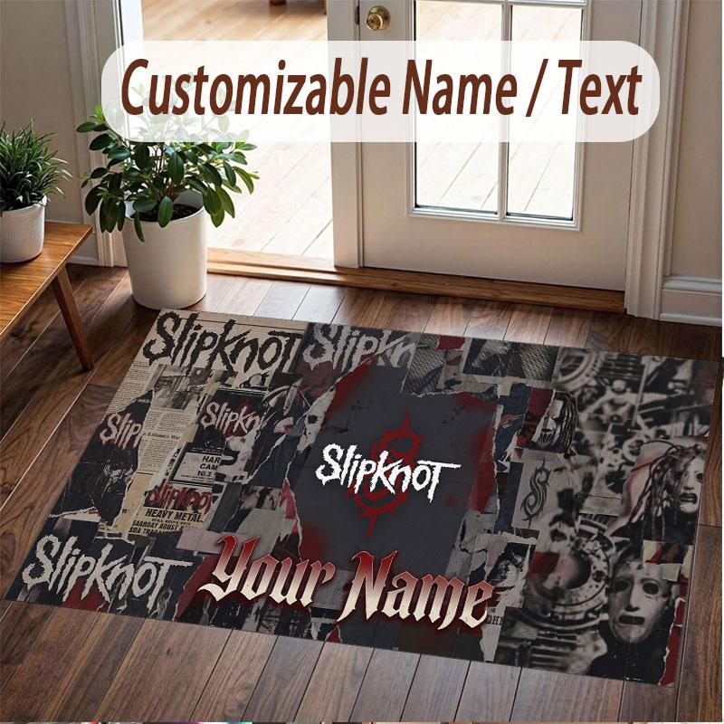 Custom Rug Slipknot Pattern Print Name Text Soft Non‑Slip Floor Carpet for Home Indoor Decoration