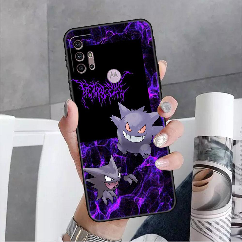 Милый чехол Pokemon Gengar для Motorola G30 G60 G22 G9 Play G82 G52 G8 G9 G50 One Fusion Edge 20 черный мягкий чехол для телефона силиконовый