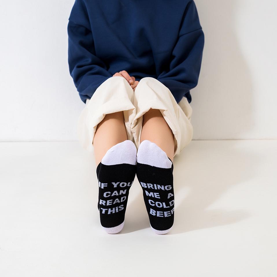 1 Pairs Women Socks Cotton Sock Novel Style Meias Comfortable Floor Socks Funny Wine Theme Socquette
