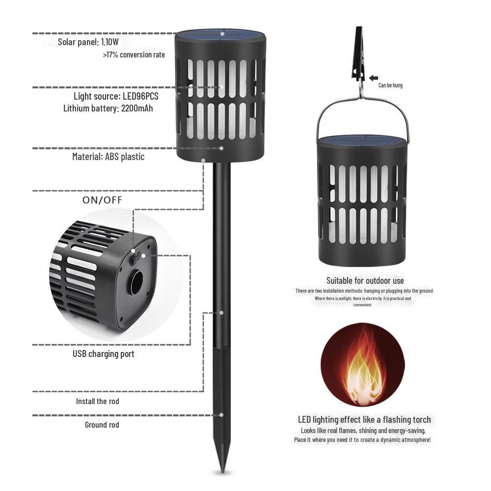 Настенный и садовый светильник Solar Flame с возможностью подключения
