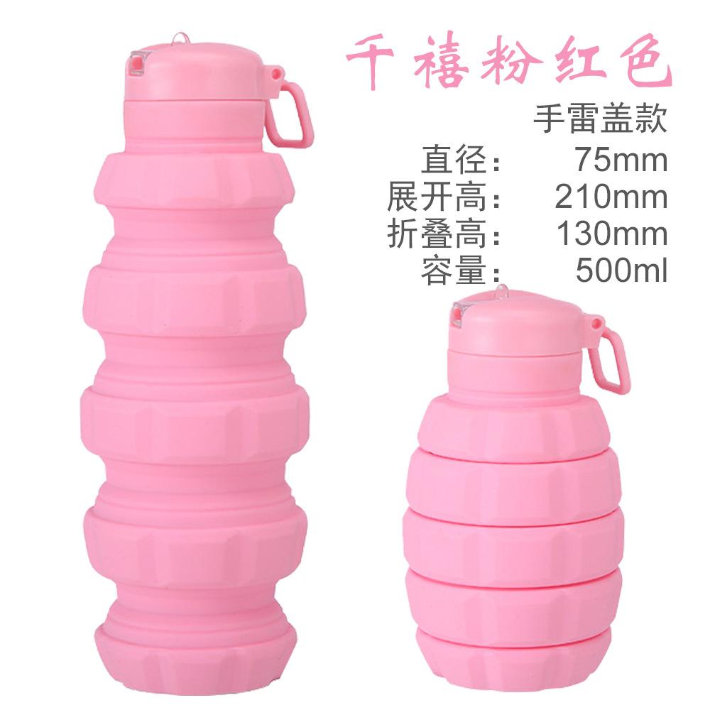 Ручная граната, камуфляжная бутылка для воды, портативная силиконовая складная спортивная чашка, 500 мл, спортивный чайник с ручной гранатой