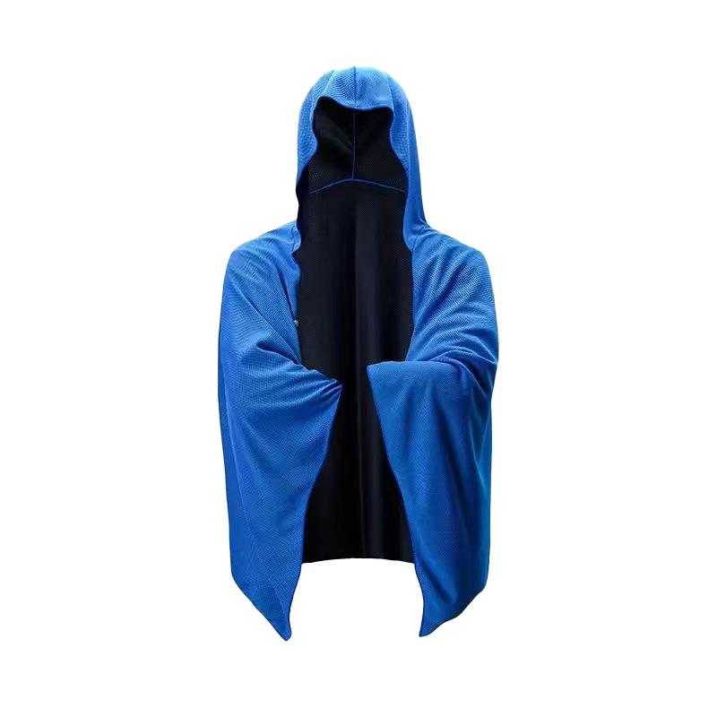 Ice Cool Beach Poncho Cover Up Quick Dry Sunscreen Clothing Oversized Hooded Towel Wrap 4-In-1 For Swimming Beach Pool Travel