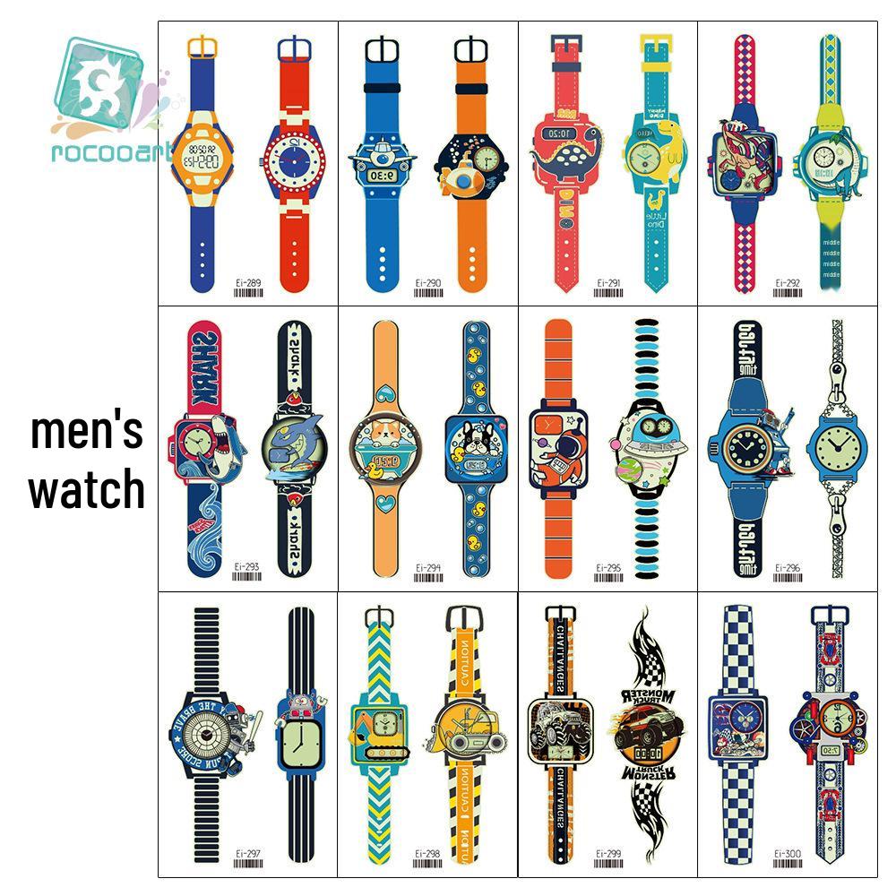 Rikalong Waterproof Luminous Cartoon Tattoo Stickers for Kids - Glow-in-the-Dark Watch Design