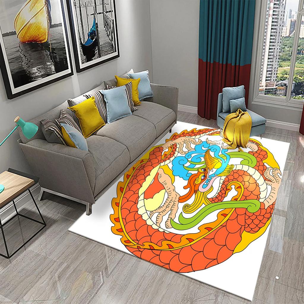 Dragon Animal Carpet for Living Room Bedroom Bathroom Soft Non-slip Mat Carpets Creative Fashion Door Large Mat Bath Mats Gifts