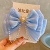1PC Children's bow cute duckbill clip fugitive princess pearl three-dimensional top clip girl pink hair clip hairpin headband