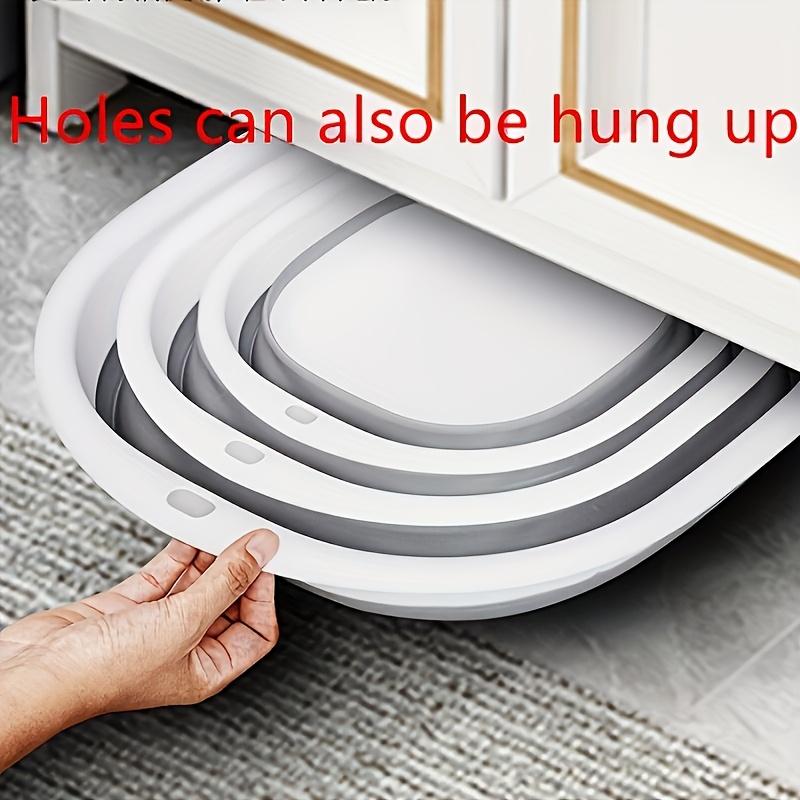 3pcs Set of Foldable Basins - Multifunctional for Washing Face, Washing Vegetables, Washing Underwear and Soaking Feet - Durable Plastic, Retro Style