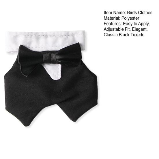 Костюм-смокинг для попугаев, деловой костюм, одежда для джентльмена, косплей-наряд, формальная одежда с галстуком-бабочкой для попугаев, волнистых попугайчиков, одежда для рождественской вечеринки