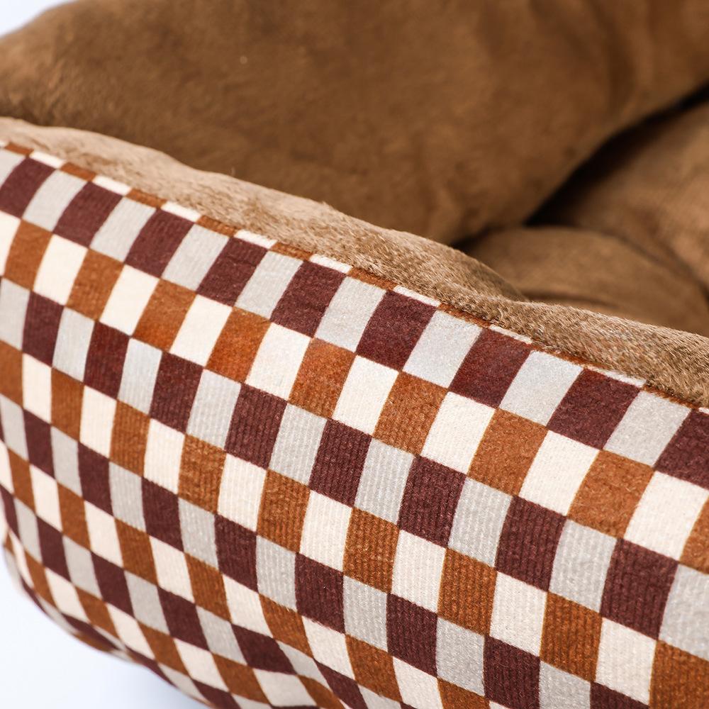 Кровать для кошек, собачьи лежаки, будка для домашних животных, квадратная плюшевая успокаивающая кровать, подушки для средних и маленьких собак, товары для животных, аксессуары