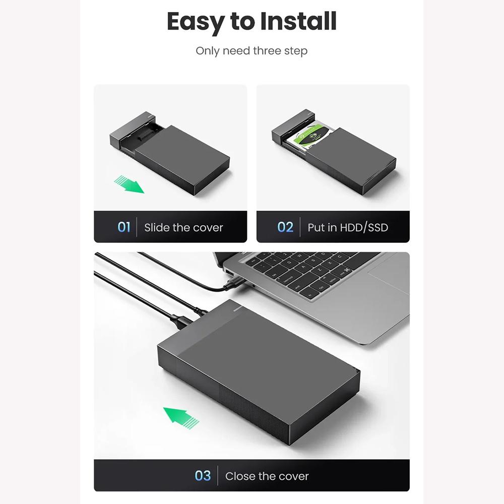 2,5/3,5-дюймовый корпус для жесткого диска USB3.0, корпус для жесткого диска SATA - USB 3.0, внешний жесткий диск, 10 ТБ, адаптер для ПК, ноутбука