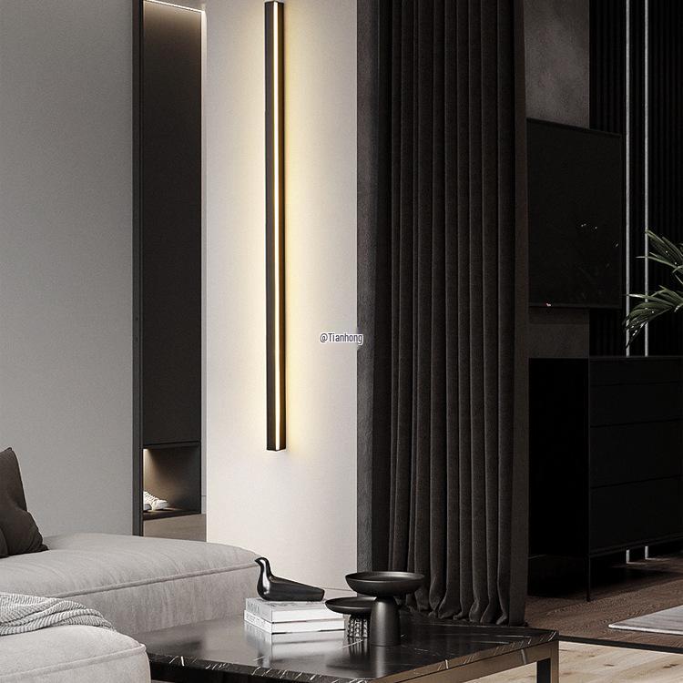 Minimalist Modern Long Strip Wall Lamp for Bedroom, Living Room, or Sofa Side