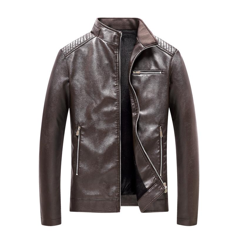 New Men's Leather Jacket, Casual Leather Jacket, Men's Motorcycle Suit, Trendy Korean Style Loose Jacket