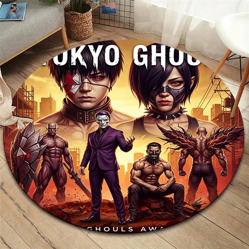Ковер Tokyo Ghoul Круглый Ковер Ковер Для Гостиной Спальни Дивана Игровой Комнаты Декор Нескользящий Коврик Для Пола