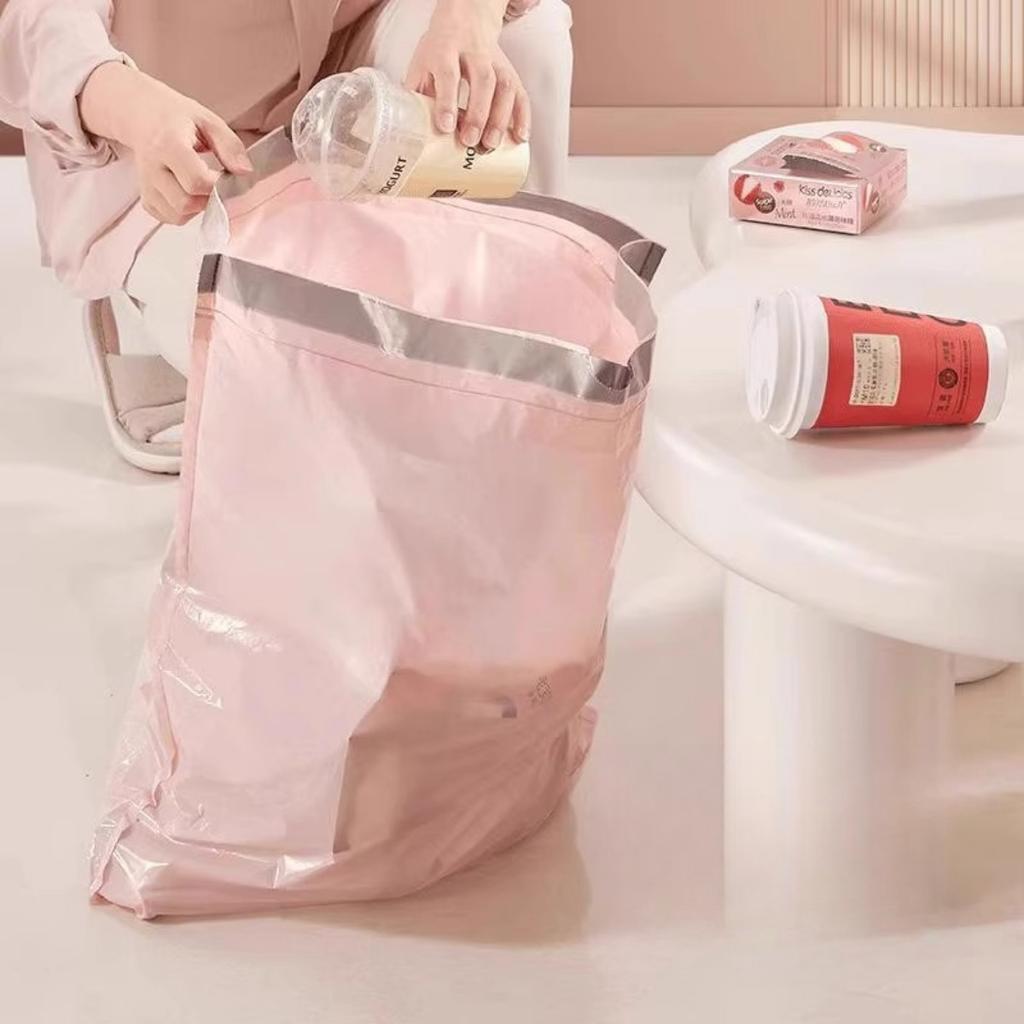 100 фиолетовых мусорных мешков с завязками, пластиковые мусорные мешки, подходят для кухни, ванной, спальни и дома - портативная утилизация