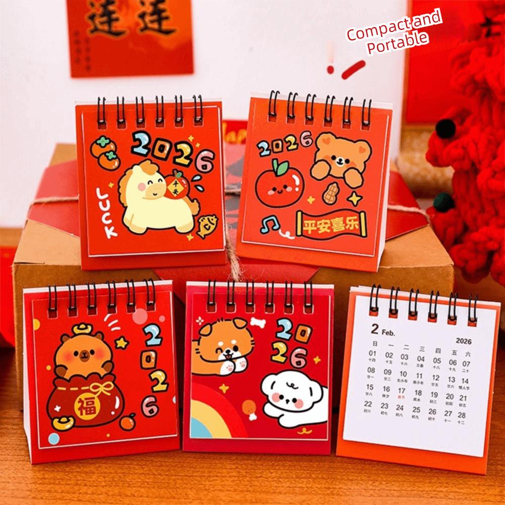 New Year 2026 Desk Calendar Cartoon Daily Planner Simple Desktop Calendar  Gifts