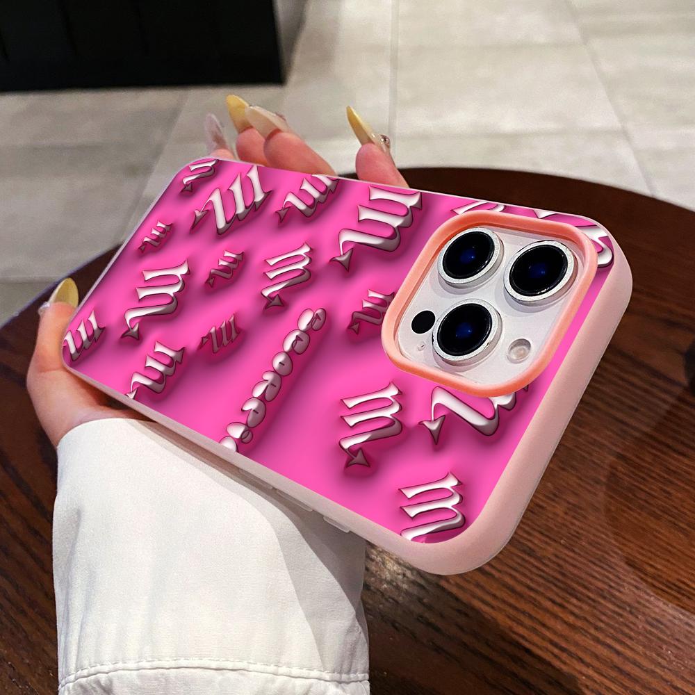 Чехол для телефона со знаком зодиака Скорпион для iPhone 17 16 15 14 13 12 11 Air Pro Max Plus Розовый чехол-желе двойной слой