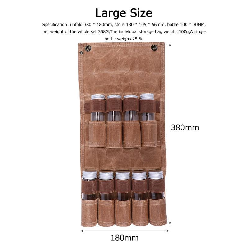 Spice Jar Storage Bag Food Seasoning Bottle Holder Condiment Container Bags Outdoor Camping Hiking Kitchen Cookware Accessory