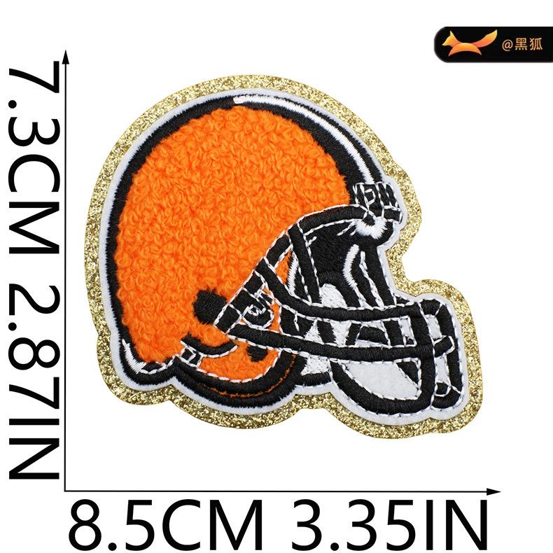 Black Fox Glitter Powder Football Chenier Embroidery Cloth Sticker Baseball Uniform Decoration Diy Patch