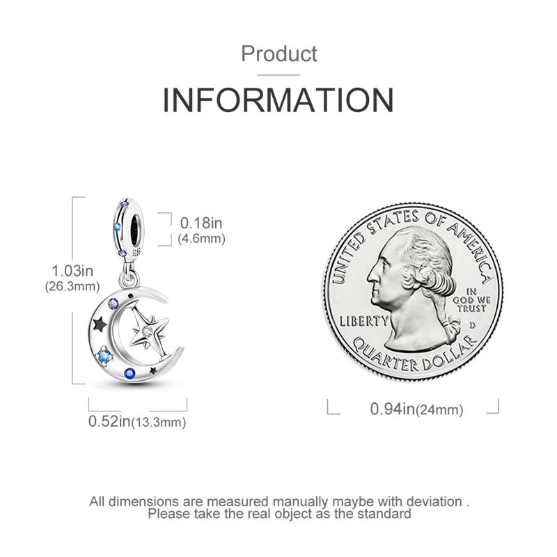 Шармы Медь Загадочное Звездное Небо Луна Звезда Подвески Подходят Шармы Plata Оригинальный Браслет Бусины Женские Украшения для Изготовления