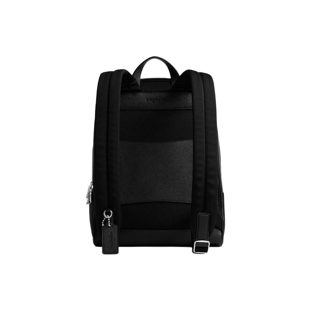 Coach Black Signature Canvas Leather Trim Large Backpack for Daily Use