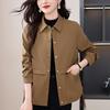 Женская повседневная куртка свободного кроя, весна/осень 2024, стиль легкой зрелости с отложным воротником, доступен большой размер.