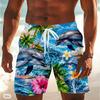 Men's Tropical Fish Shorts Swim Shorts Swim Trunks Mid Waist Hawaiian Boho Casual Daily Holiday Drawstring Elastic Waist