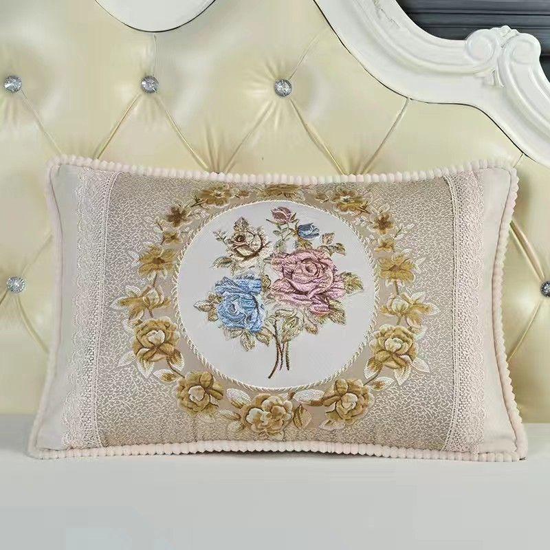 Одиночная европейская жаккардовая наволочка, диванная подушка, вышитая прямоугольная наволочка для спинки дивана для гостиной