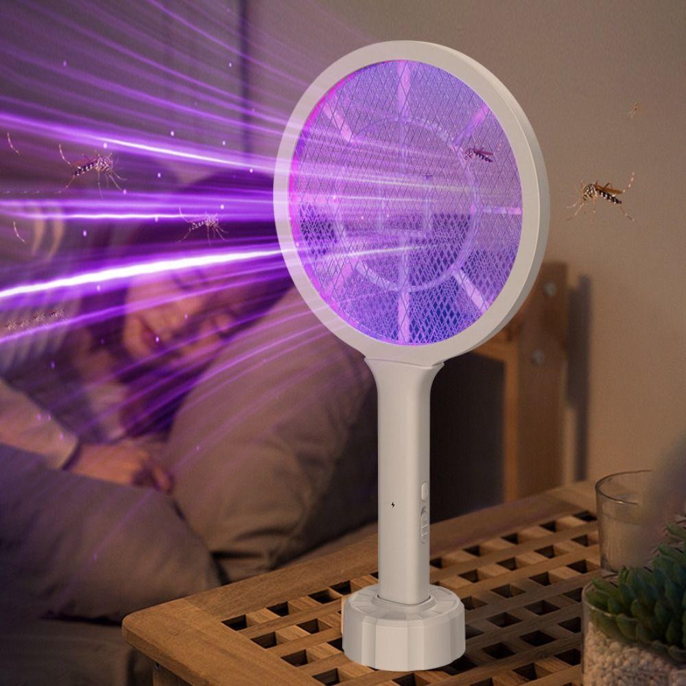 2-в-1 электрическая мухобойка от комаров, перезаряжаемая через USB, лампа-убийца комаров, мухобойка от насекомых