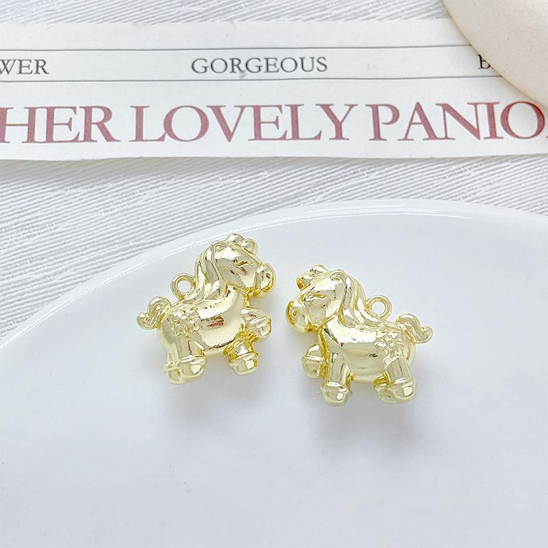 2 шт./лот Подвески-шармы из цинкового сплава с покраской, двухсторонние, в виде лошади, для DIY ожерелья, браслета, серег