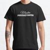 Men Fashion Casual Short Sleeves Master Procrastinator Black Tees Oversized T-shirts