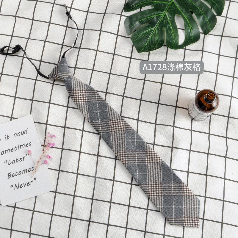 Small Tie Male and Female Students College Style Lazy Plaid Harajuku Trend Japanese JK Uniform