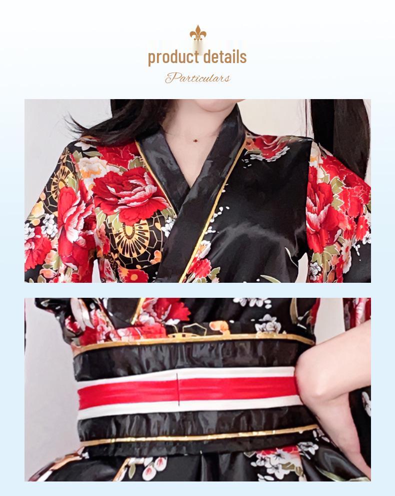 Women's Japanese Style Summer Kimono Cosplay Costume with Traditional Print