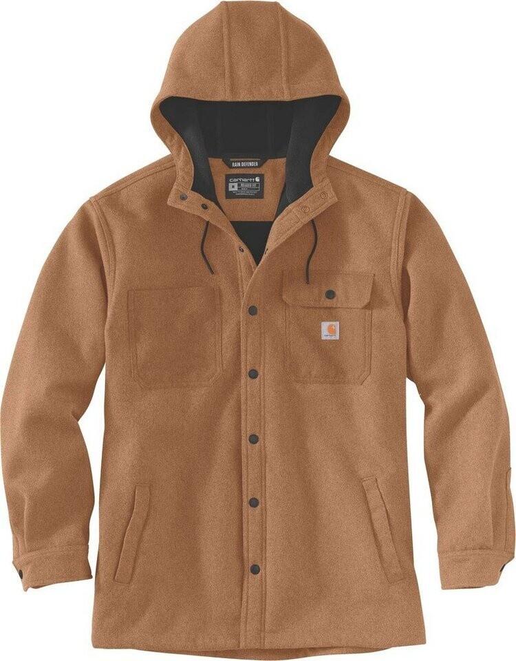 Jacket Carhartt Rain Defender Relaxed Fit Heavyweight Hooded Shirt Jac Oiled Walnut Heather