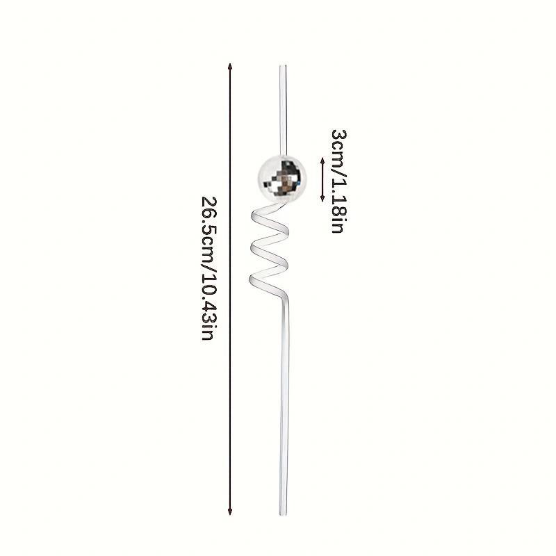 10/20PCS Disco Ball Straws Pink Silver Mirror Straw Reusable Plastic Cocktail Drinking Straws Party Supplies