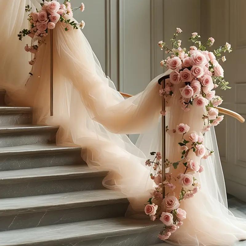 2 шт. полиэфирное волокно сетка пряжа шифон подвесной декор свадебная арка драпировка свадебное украшение 0.75x8м