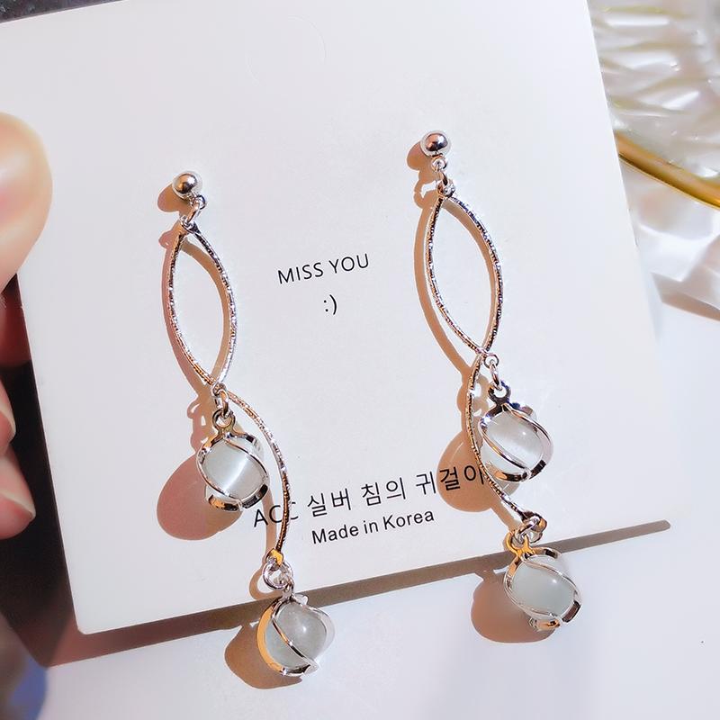 ANENJERY Модные серьги с кисточками для женщин, длинные опаловые серьги в корейском стиле, новые креативные ювелирные изделия, подарок, оптовая продажа