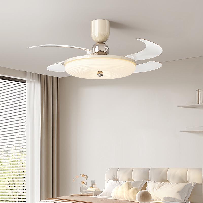 Modern Minimalist Silent Ceiling Fan with Light - High Airflow for Living Room, Dining Room, and Bedroom