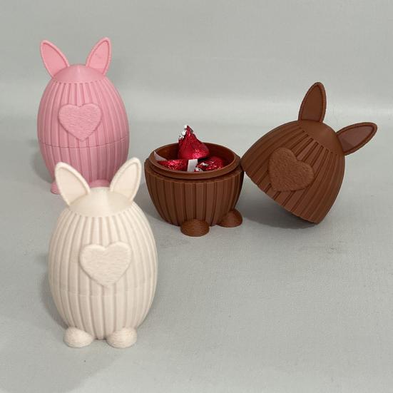Candy Bowl 3D Printed Egg-Shaped Easter Decoration Kids Safe Smooth Surface Festival Ornament Holiday Treasure Hunts Party Favor