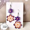 2D Flat One to Two Acrylic Flower Connected Earrings Elegant and Fashionable Temperament Suitable for Valentine's Day Gift Giving and Daily Wear