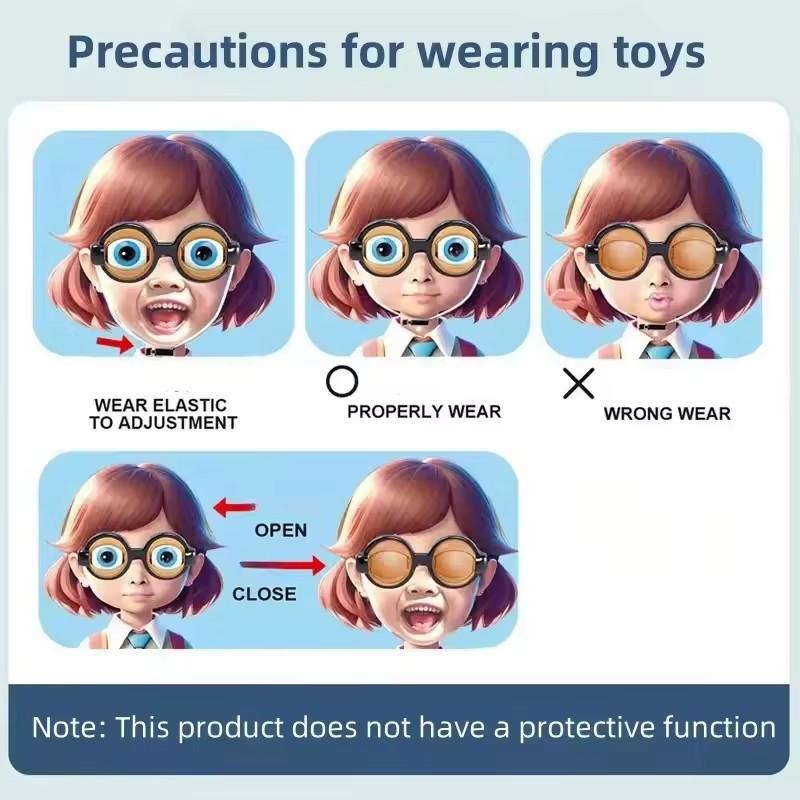 1 шт. Забавные очки Сумасшедшие глаза Реквизит для взрослых детей Сумасшедшее моргание Большой глаз лягушки Игрушечные аксессуары для вечеринки Рождества Хэллоуина