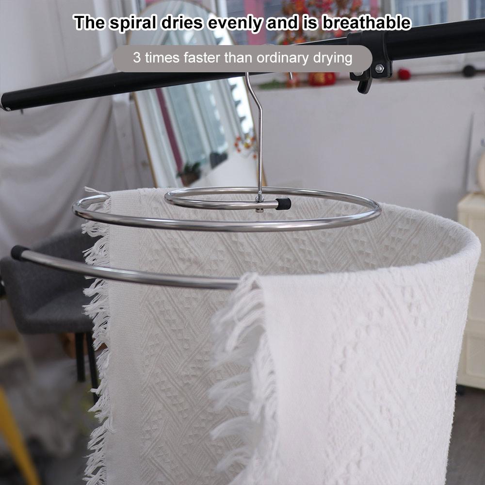 Round Spirals Drying Rack Stainless Steel Spirals Clothes Pole Quilt Sheet Hanger  Balcony