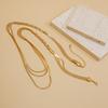 Ingemark Multilayer Twisted Flat Snake Chain Necklace for Women Goth Adjustable Smooth Tassel Link Jewelry Accessories Gift New