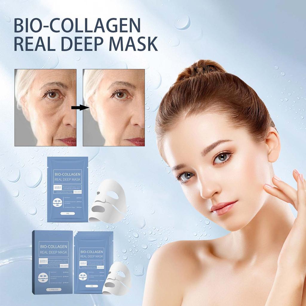 Bio Collagen True Deep Mask, Коллагеновая маска на ночь, Коллагеновая маска для ухода за лицом, Увлажняющая антивозрастная маска(5мл)