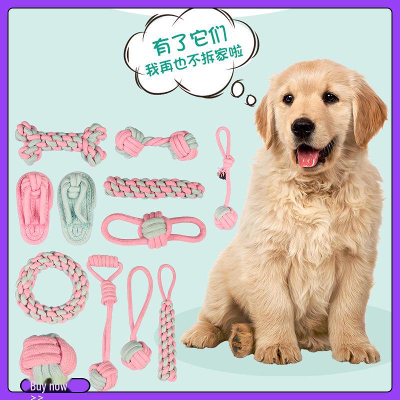 Игрушки для прорезывания зубов у щенков из хлопчатобумажного узелка, устойчивые к жеванию - Основы дрессировки маленьких собак