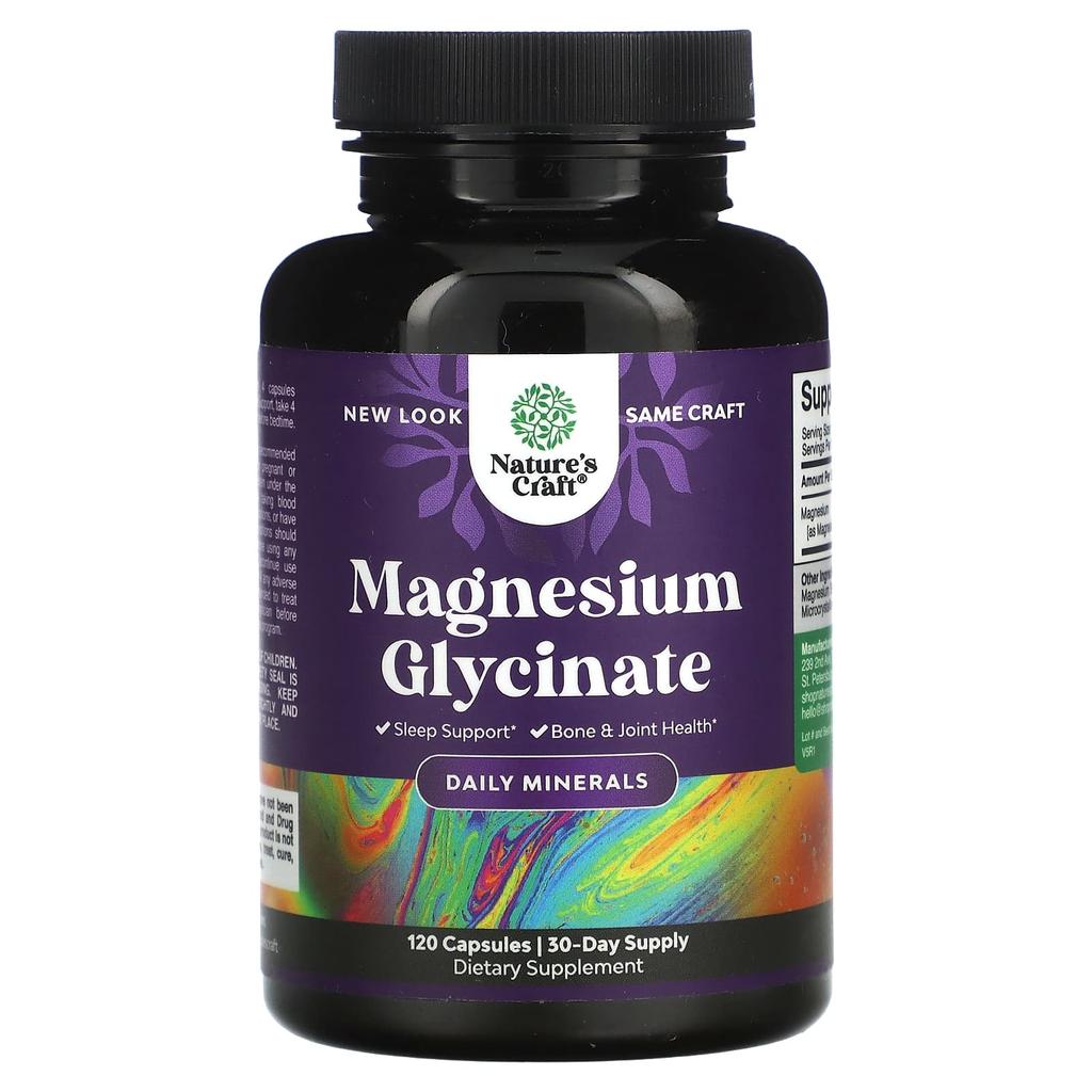 Nature'S Craft, Magnesium Glycinate, 120 Capsules (100Mg Per Capsule)