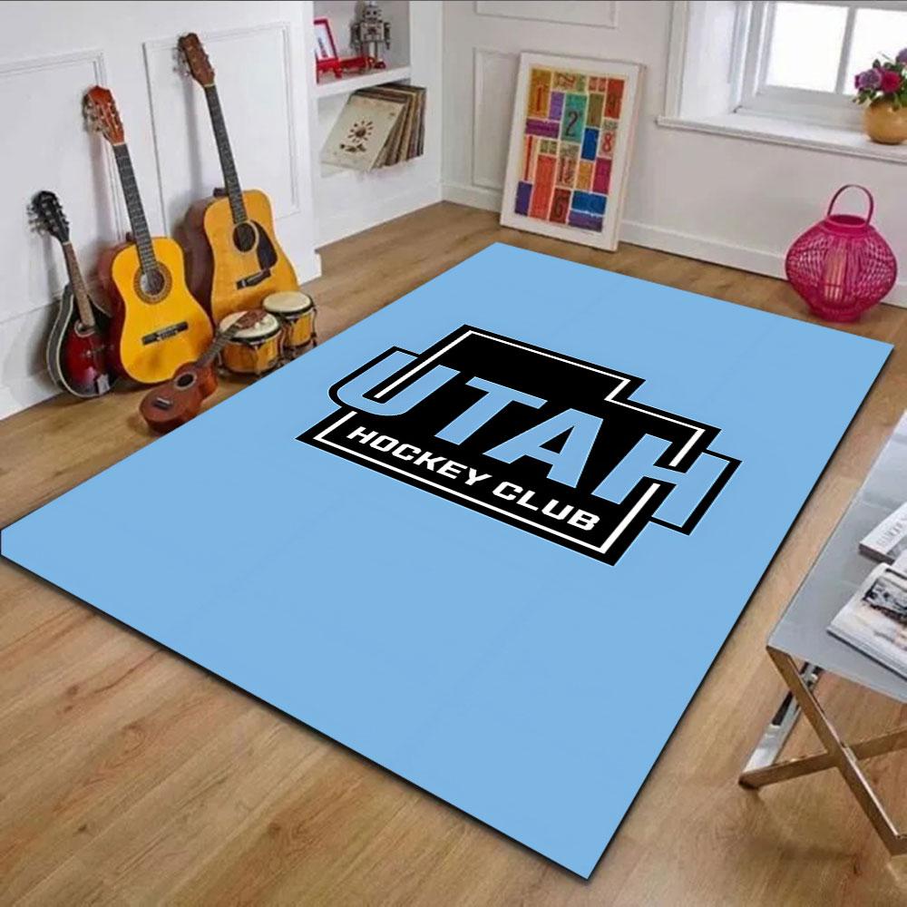Utah Hockey Club Logo Design Patterned carpet, non slip mat suitable for living room and bedroom sofas