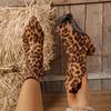 2024 High Quality Ladies Shoes Ankle Women's Boots Fashion Back Zip Modern Boots Women Sexy Leopard Print Rivet Shoes for Women